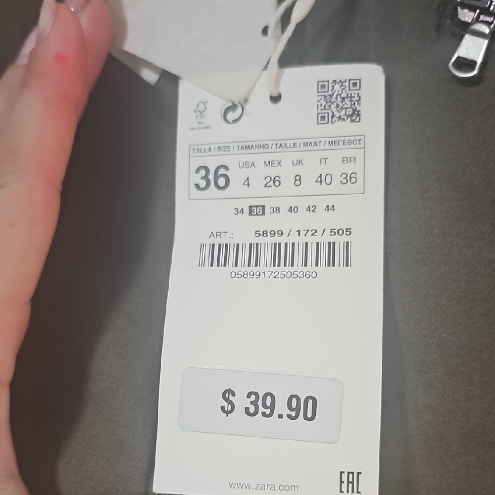 Zara Olive Cargo Pants - Picture 2 of 4